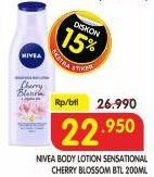 Promo Harga NIVEA Sensational Body Lotion Cherry Blossom Jojoba Oil 200 ml - Superindo