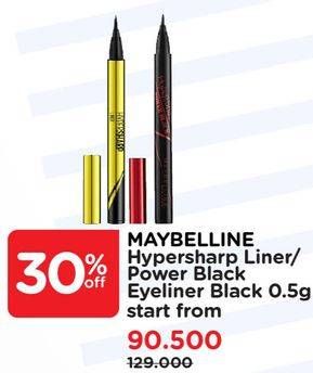 Promo Harga MAYBELLINE Hypersharp Liner/ Power Black Eyeliner Black 0.5g  - Watsons