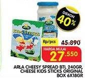 Promo Harga ARLA Cheesy Spread 240 g/ Cheese Kids Sticks Original 6x18 g  - Superindo
