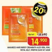 Promo Harga Makarizo Hair Energy Fibertherapy Hair & Scalp Creambath Aloe Melon, Royal Jelly, Olive 60 gr - Superindo