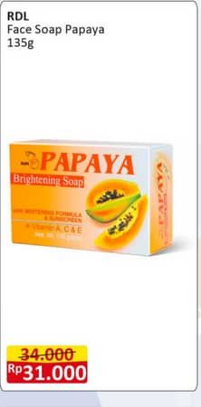 Promo Harga RDL Sabun Batang Papaya 135 gr - Alfamart