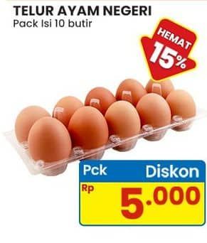 Promo Harga Telur Ayam Negeri 10 pcs - Indomaret