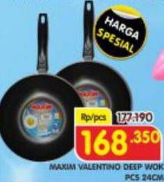 Promo Harga MAXIM Valentino Deep Wok 24cm  - Superindo