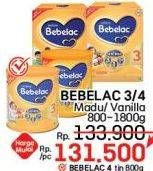 Promo Harga BEBELAC 3/ 4 Madu, Vanilla 800 - 1800gr  - LotteMart