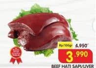 Promo Harga Beef Liver (Hati Sapi) per 100 gr - Superindo