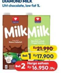 Promo Harga Diamond Milk UHT Chocolate, Low Fat High Calcium 1000 ml - Hypermart