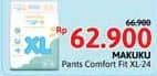 Makuku Comfort Fit Diapers Pants 24 pcs Diskon 5%, Harga Promo Rp62.900, Harga Normal Rp66.900