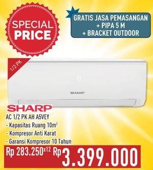 Promo Harga SHARP AH-A5VEY | AC 1/2PK  - Hypermart