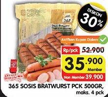 Promo Harga 365 Sosis Bratwurst 500 gr - Superindo