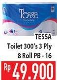 Promo Harga TESSA Toilet Tissue PB16 8 roll - Hypermart