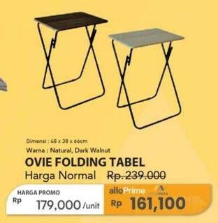 Promo Harga Ovie Folding Table  - Carrefour
