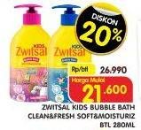 Promo Harga ZWITSAL Kids Bubble Bath Clean Fresh, SoftMoisturiz 280 ml - Superindo