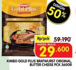 Promo Harga Kimbo Gold Plus Bratwurst Original, Butter Cheese 360 gr - Superindo