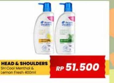 Promo Harga Head & Shoulders Shampoo Cool Menthol, Lemon Fresh 400 ml - Yogya