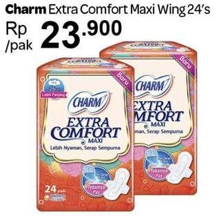 Promo Harga Charm Extra Comfort Maxi Long Wing 26cm 24 pcs - Carrefour