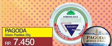 Promo Harga PAGODA Pastiles Green 35 gr - Yogya