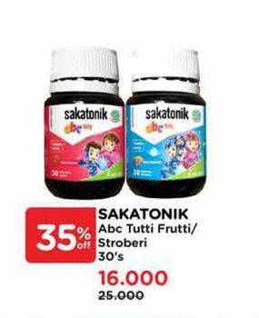 Promo Harga Sakatonik ABC Multivitamin Tutti Frutti, Stroberi 30 pcs - Watsons