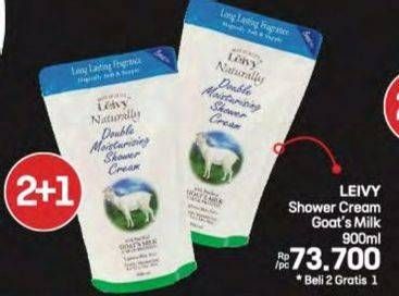 Promo Harga Leivy Goat Milk Shower Cream 900 ml - LotteMart