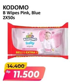Promo Harga Kodomo Baby Wipes Rice Milk Pink, Classic Blue 50 pcs - Alfamart