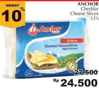 Promo Harga ANCHOR Cheddar Cheese Slice Original 12 pcs - Giant