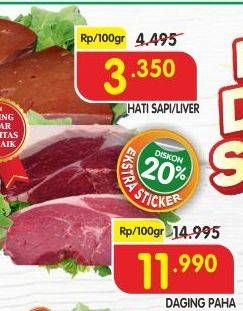 Promo Harga Daging Paha Sapi per 100 gr - Superindo