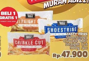 Promo Harga TASTY FRIES Kentang Goreng Beku Shoestring Plain, Crinkle Cut Plain, Straight Cut Plain 900 gr - LotteMart