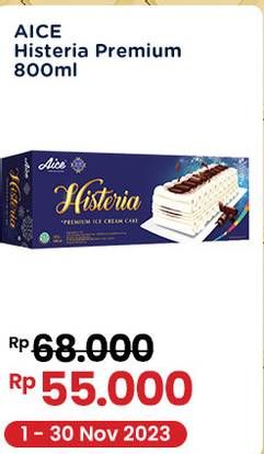 Promo Harga Aice Ice Cream Histeria Vanila Family 800 ml - Indomaret