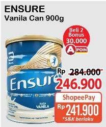 Promo Harga Ensure Nutrition Powder FOS Vanila 900 gr - Alfamart