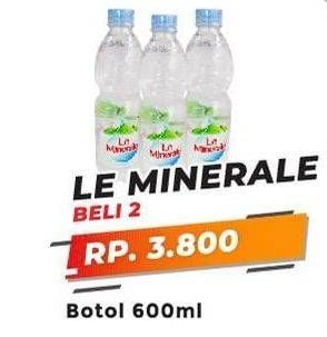 Promo Harga LE MINERALE Air Mineral per 2 botol 600 ml - Yogya