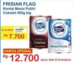 Promo Harga FRISIAN FLAG Susu Kental Manis Putih, Cokelat 490 gr - Indomaret