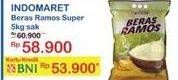 Promo Harga Indomaret Beras Ramos Super 5000 gr - Indomaret