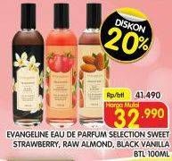 Promo Harga Evangeline Eau De Parfume Selection Sweet Strawberry, Raw Almond, Black Vanilla 100 ml - Superindo