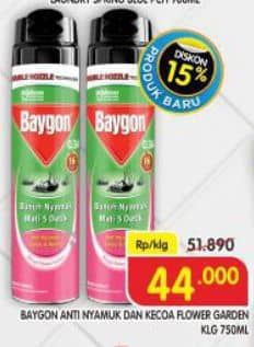 Promo Harga Baygon Insektisida Spray Flower Garden 600 ml - Superindo