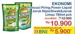 Promo Harga EKONOMI Pencuci Piring Power Liquid Jeruk Nipis, Siwak 780 ml - Indomaret