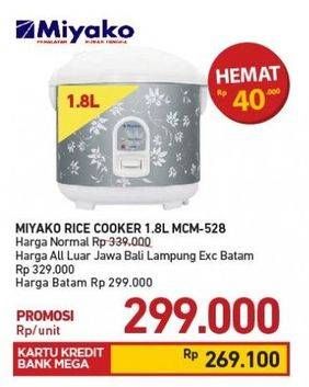 Promo Harga MIYAKO MCM 528 | Magic Com 1800 ml - Carrefour