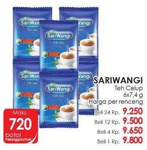 Promo Harga Sariwangi Teh Asli per 6 pcs 7 gr - LotteMart