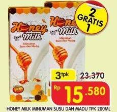 Promo Harga MADU NUSANTARA Honey Milk per 3 box 200 ml - Superindo