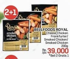 Promo Harga Belfoods Royal Sausages Cheese Chicken, Cheese Frankfurter, Smoked Chicken 200 gr - LotteMart