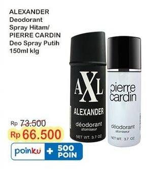 Promo Harga Alexander Deodoran Spray/Pierre Cardin Deodorant Spray   - Indomaret