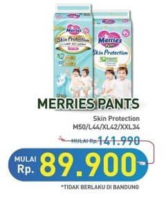 Promo Harga Merries Pants Skin Protection M50, L44, XL42, XXL34 34 pcs - Hypermart