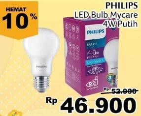 Promo Harga PHILIPS Lampu LED Bulb 4watt per 4 pcs - Giant