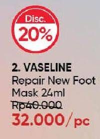 Promo Harga Vaseline Repairing Foot Mask  - Guardian