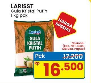 Promo Harga Larisst Gula Kristal Putih 1 kg - Indomaret