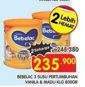 Promo Harga BEBELAC 3 Susu Pertumbuhan Madu, Vanila 800 gr - Superindo