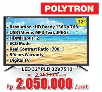 Promo Harga POLYTRON PLD 32V7510 | LED TV Dignity 32"  - Hari Hari