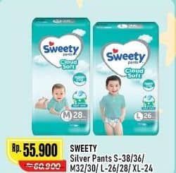 Promo Harga Sweety Silver Pants S38, S36, M32, M30, L26, L28, XL24 24 pcs - Alfamart