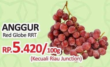 Promo Harga Anggur Red Globe RRT per 100 gr - Yogya