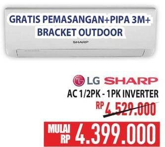 Promo Harga LG/Sharp AC 1/2PK - 1PK Inverter  - Hypermart