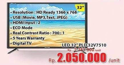 Promo Harga POLYTRON PLD 32V7510 | LED TV Dignity 32"  - Hari Hari