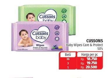 Promo Harga CUSSONS BABY Wipes Protect Care 50 sheet - Lotte Grosir